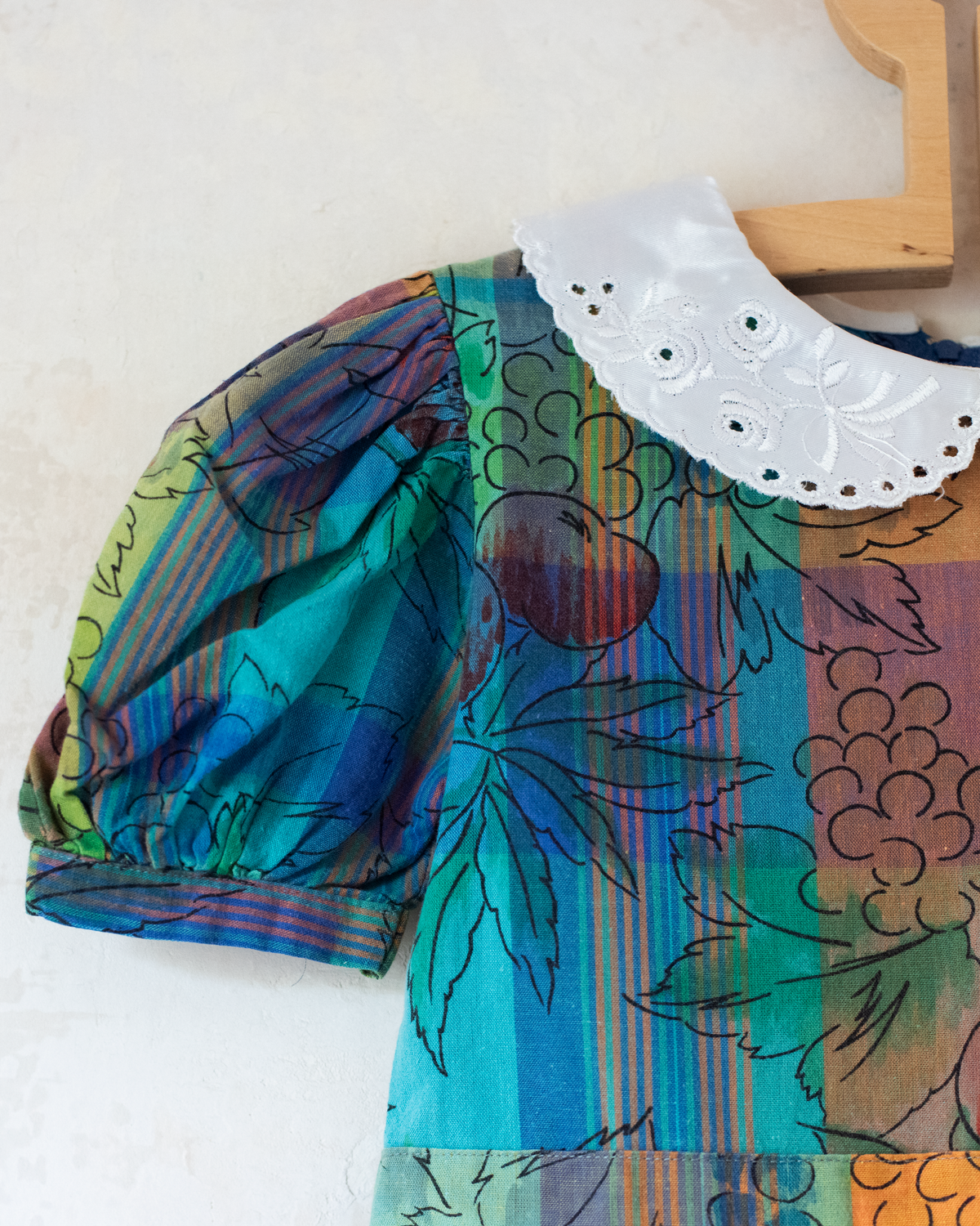 Colorful checkered dress with fruit print | 18-24 months