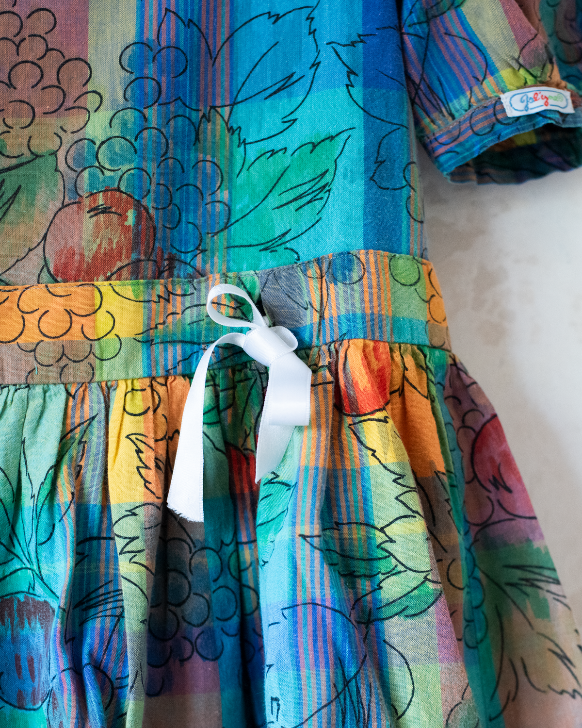 Colorful checkered dress with fruit print | 18-24 months