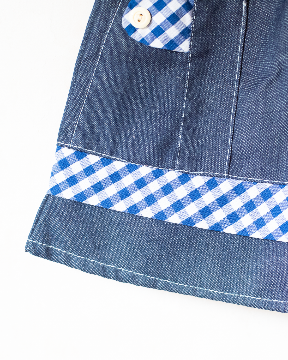 Checked denim dress | French deadstock from the 70s | 2-3 years