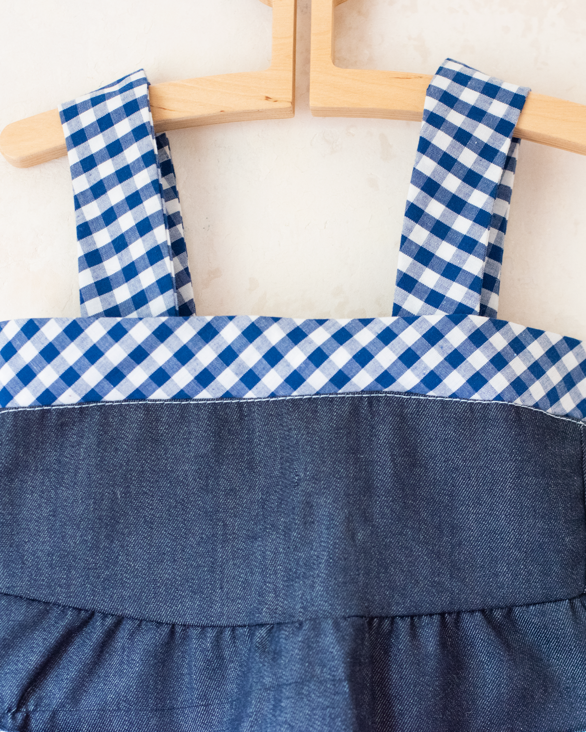 Checked denim dress | French deadstock from the 70s | 2-3 years