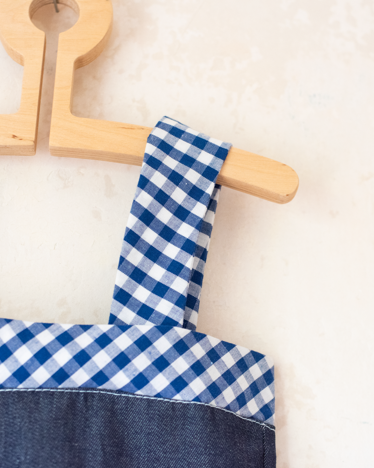 Checked denim dress | French deadstock from the 70s | 2-3 years