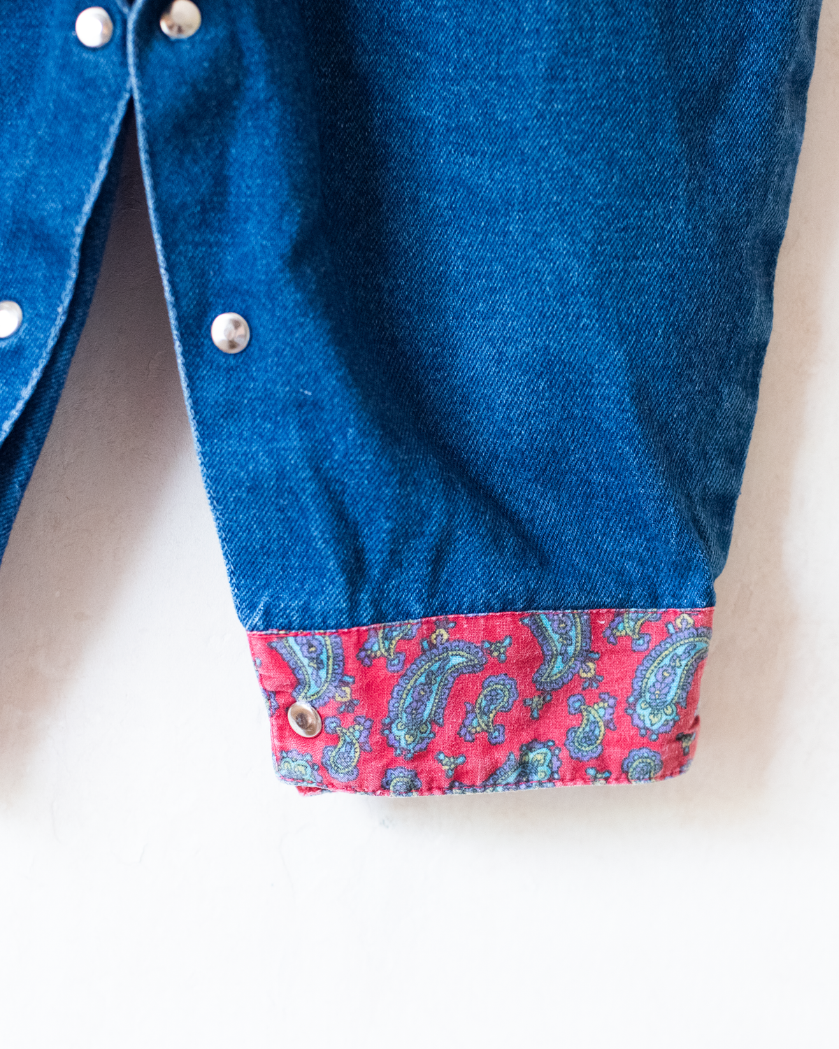 Denim overalls with red bandana patches | 12-18 months