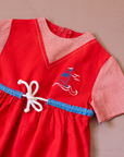 שמלת ימאים אדומה | 9-12 חודשים