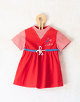 שמלת ימאים אדומה | 9-12 חודשים