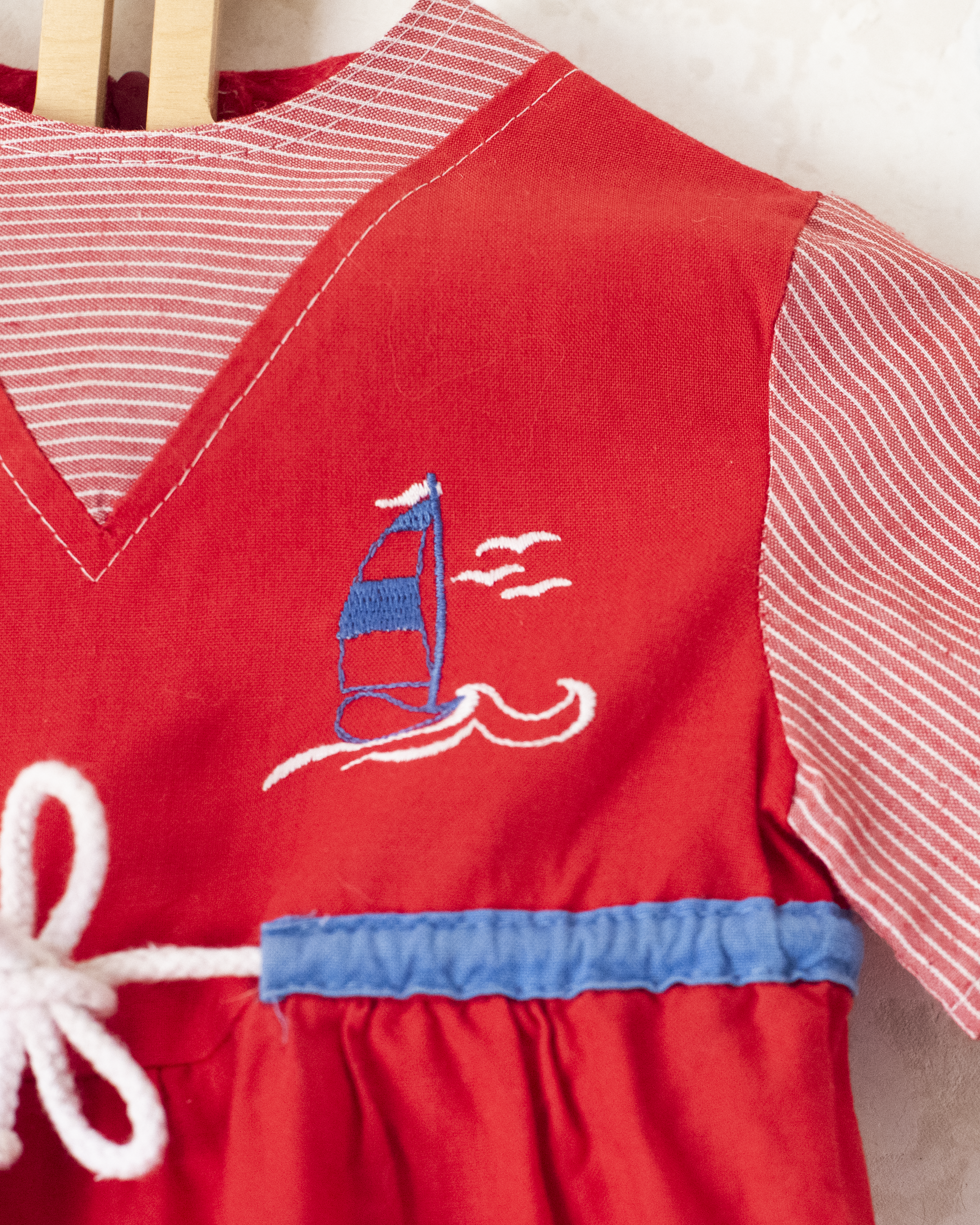 שמלת ימאים אדומה | 9-12 חודשים