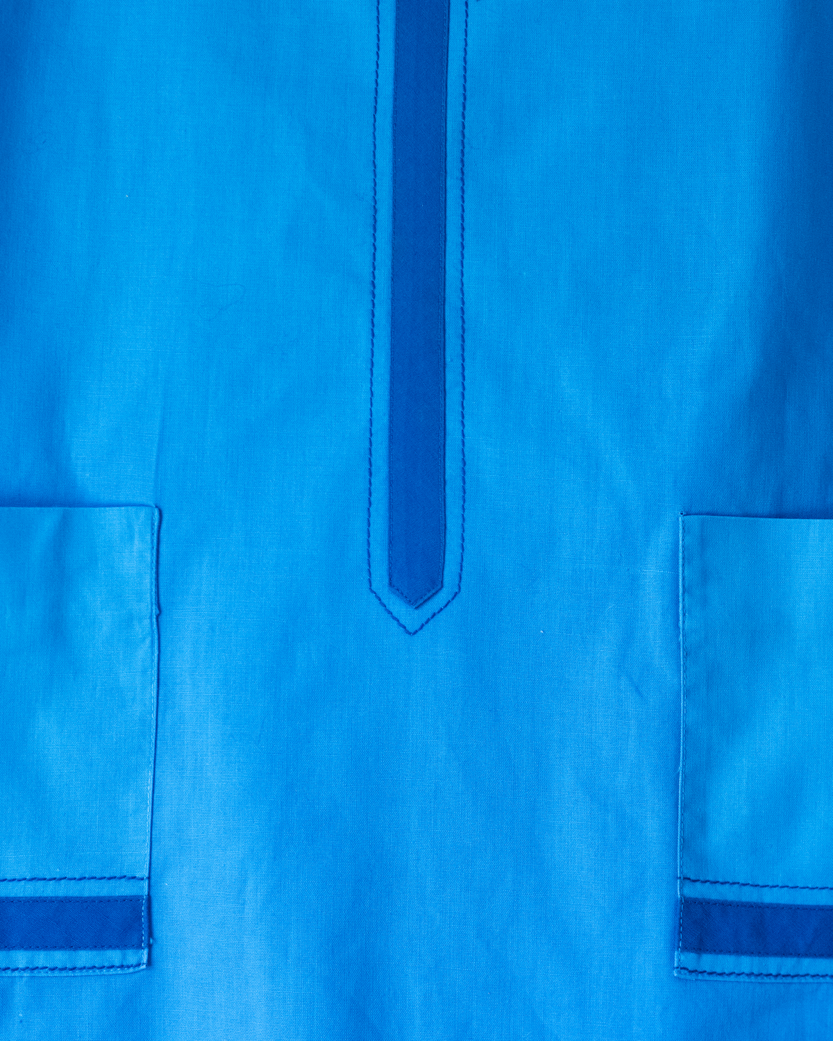 Blue cotton dress with embroidered flower | 6-7 years