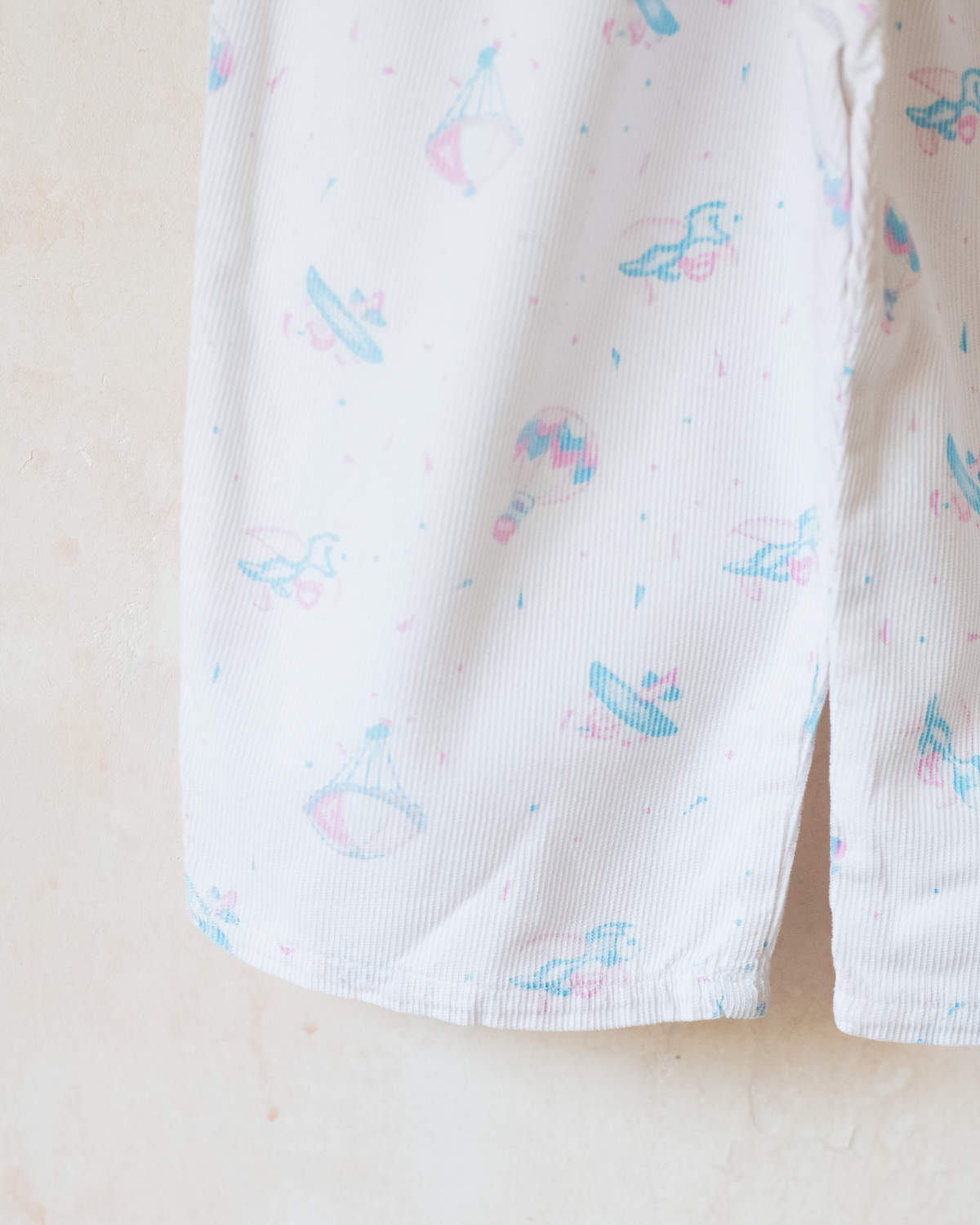 White corduroy overalls with blooming balloons | 12-18 months