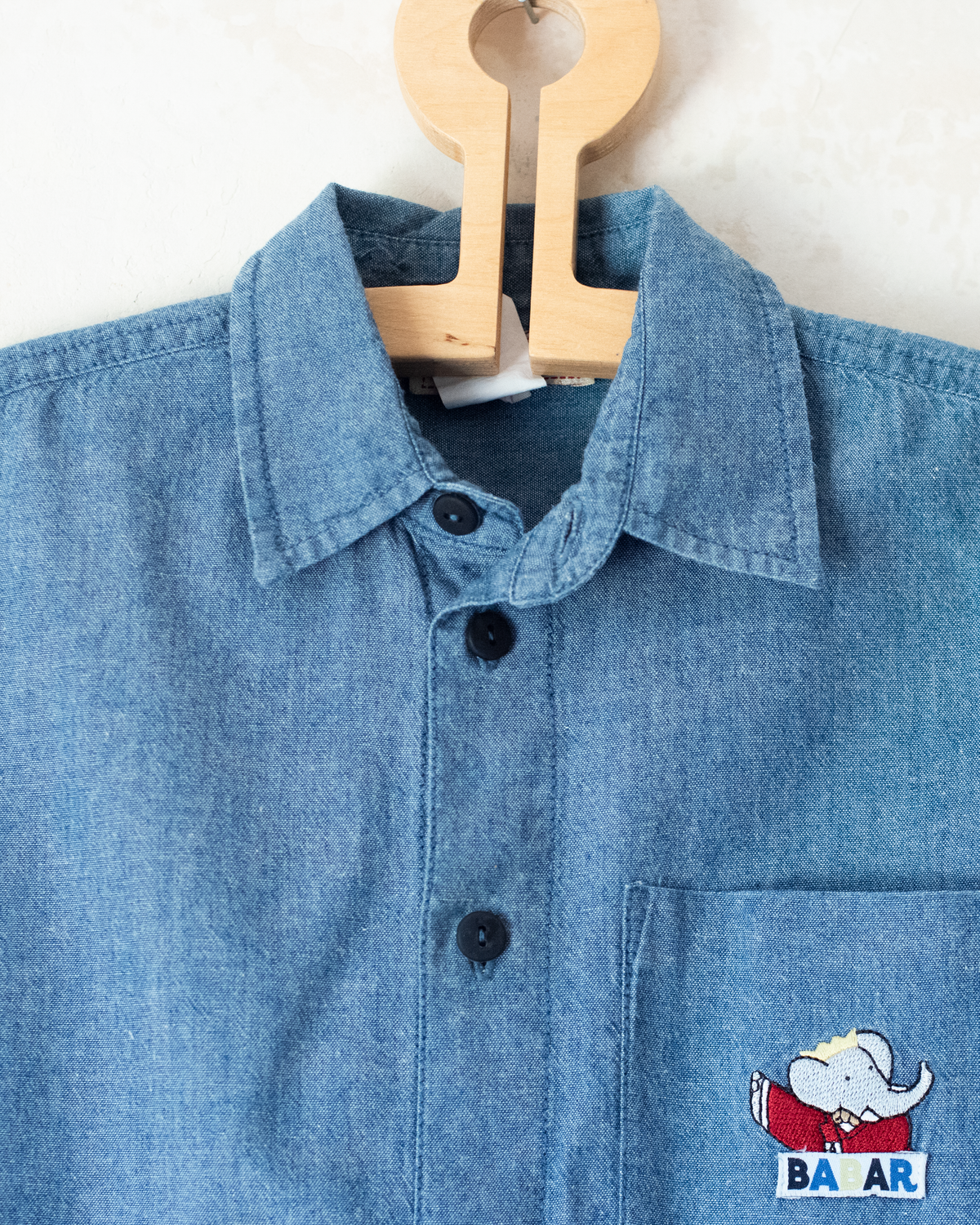 Denim shirt with King Babar embroidery | 5-6 years
