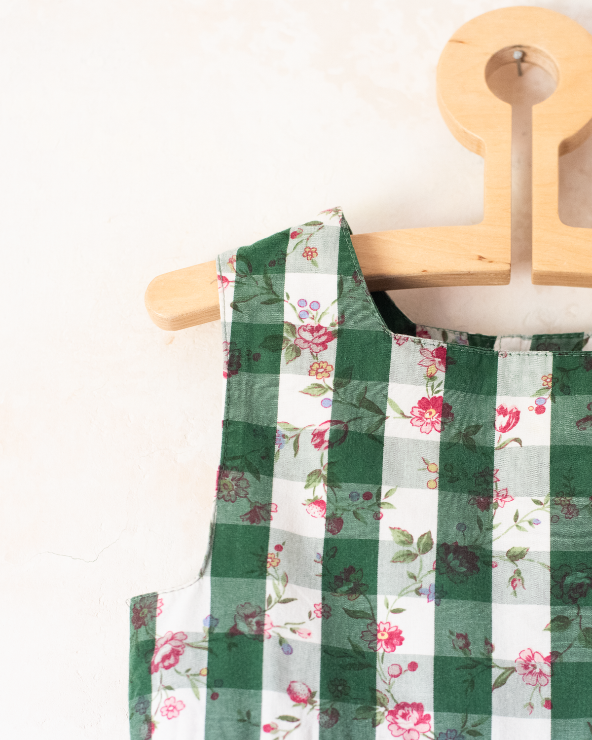 Colorful checkered dress with flowers | 3-4 years