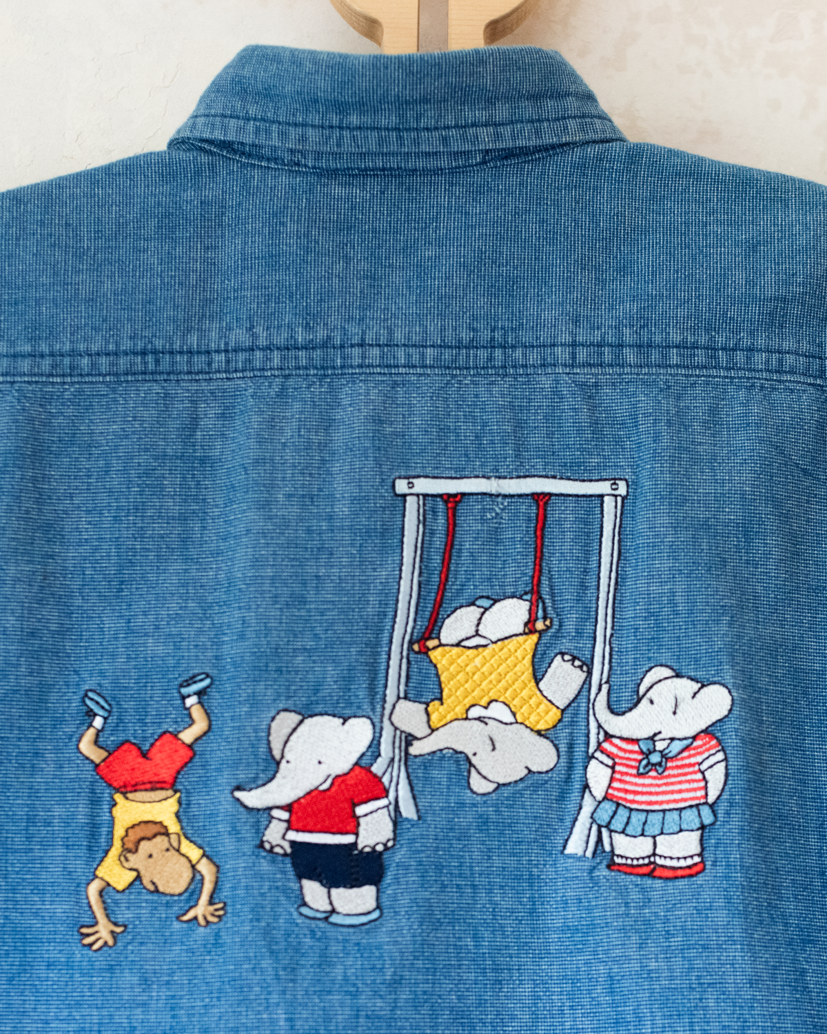 Denim shirt with King Babar embroidery | 5-6 years