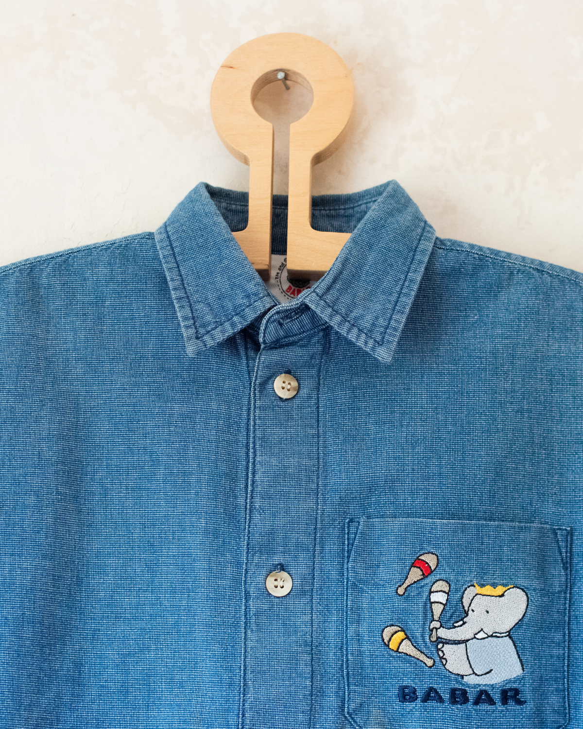 Denim shirt with King Babar embroidery | 5-6 years