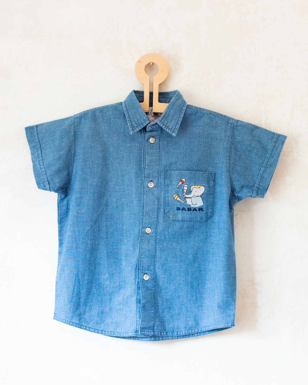 Denim shirt with King Babar embroidery | 5-6 years