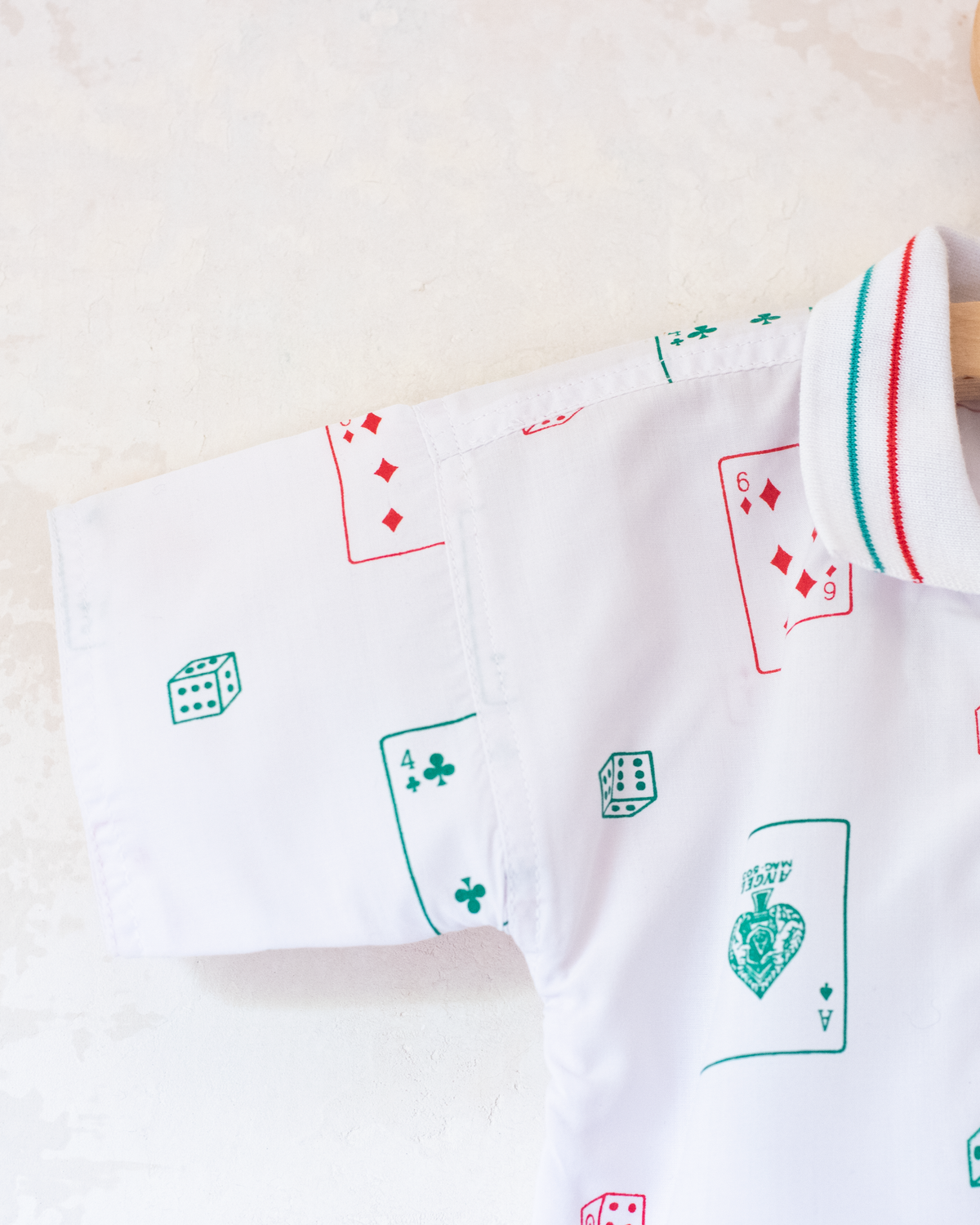 White shirt with cards and dice | French deadstock | 3-4 years