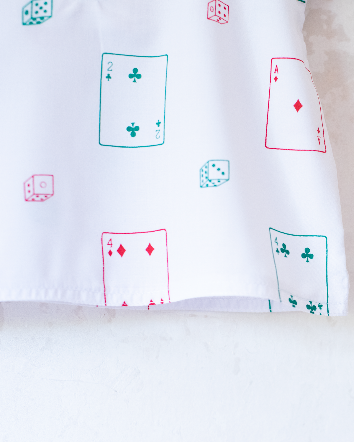 White shirt with cards and dice | French deadstock | 3-4 years