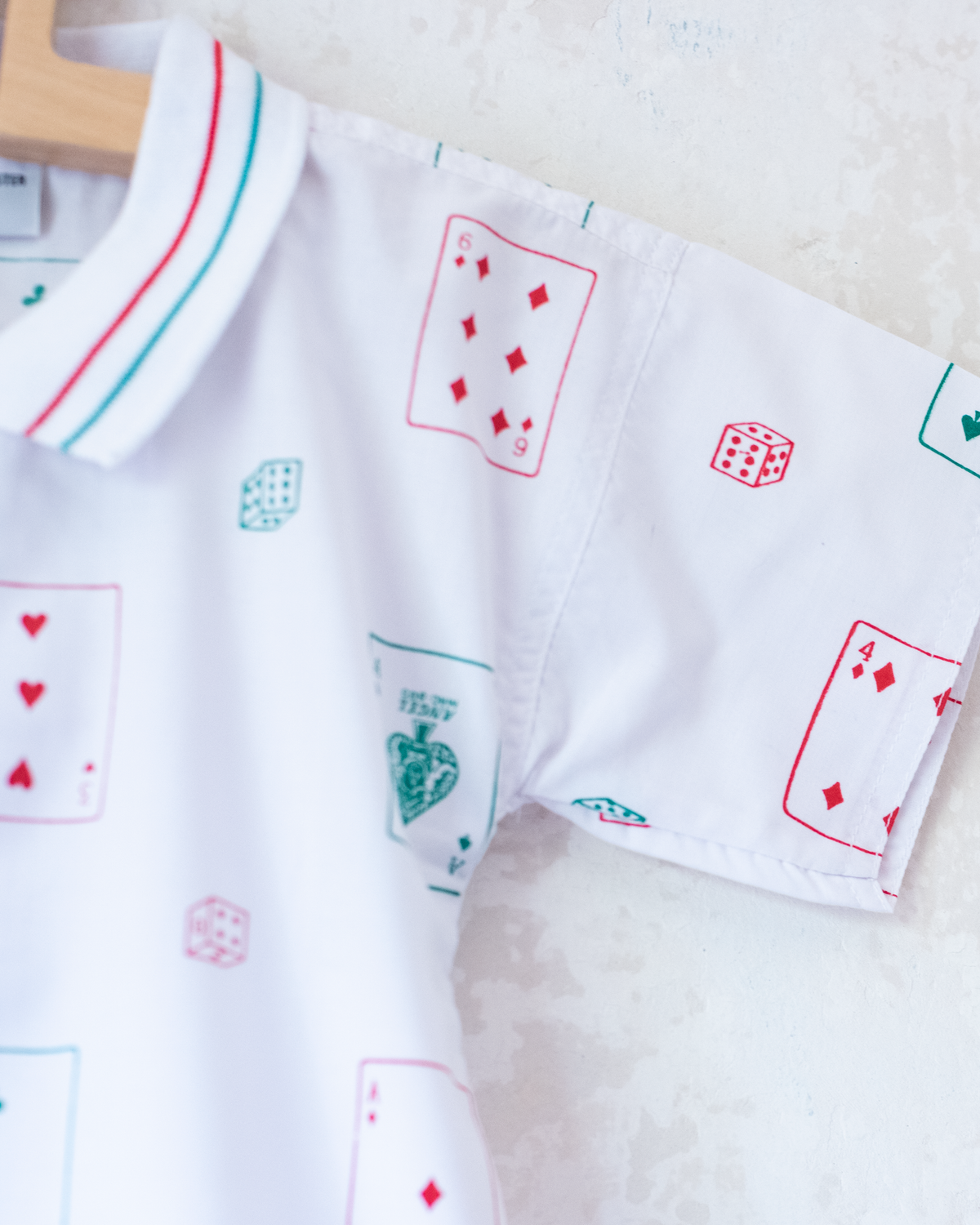 White shirt with cards and dice | French deadstock | 3-4 years