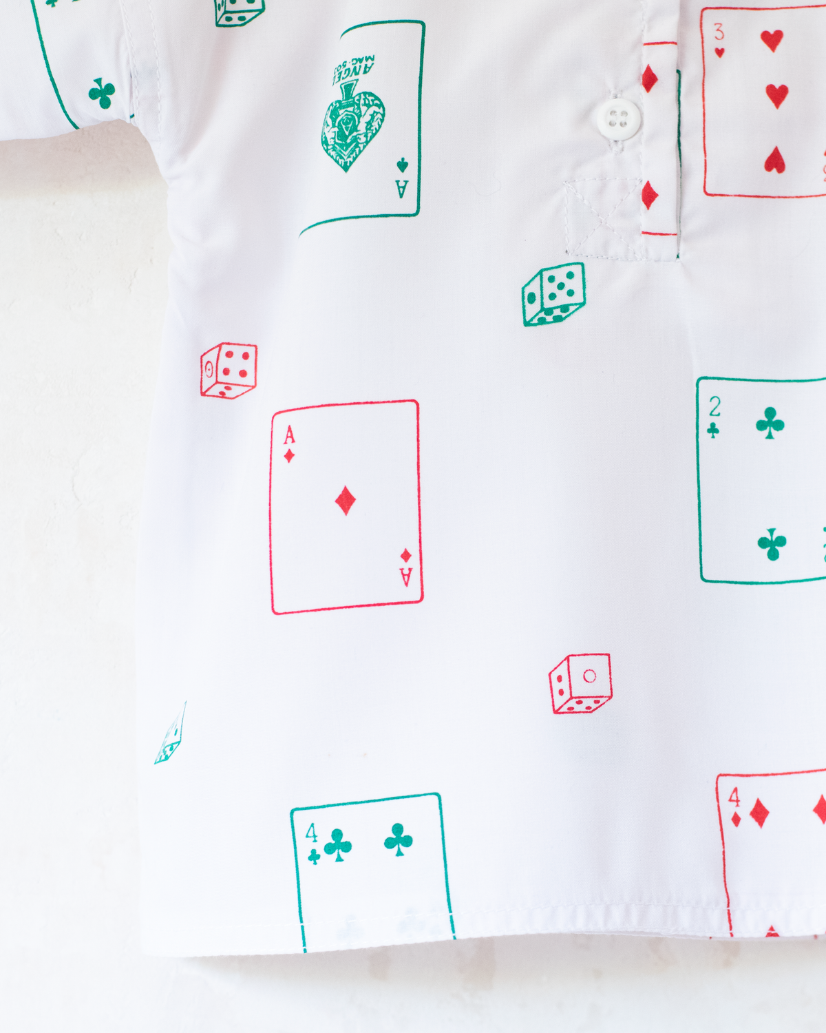White shirt with cards and dice | French deadstock | 3-4 years