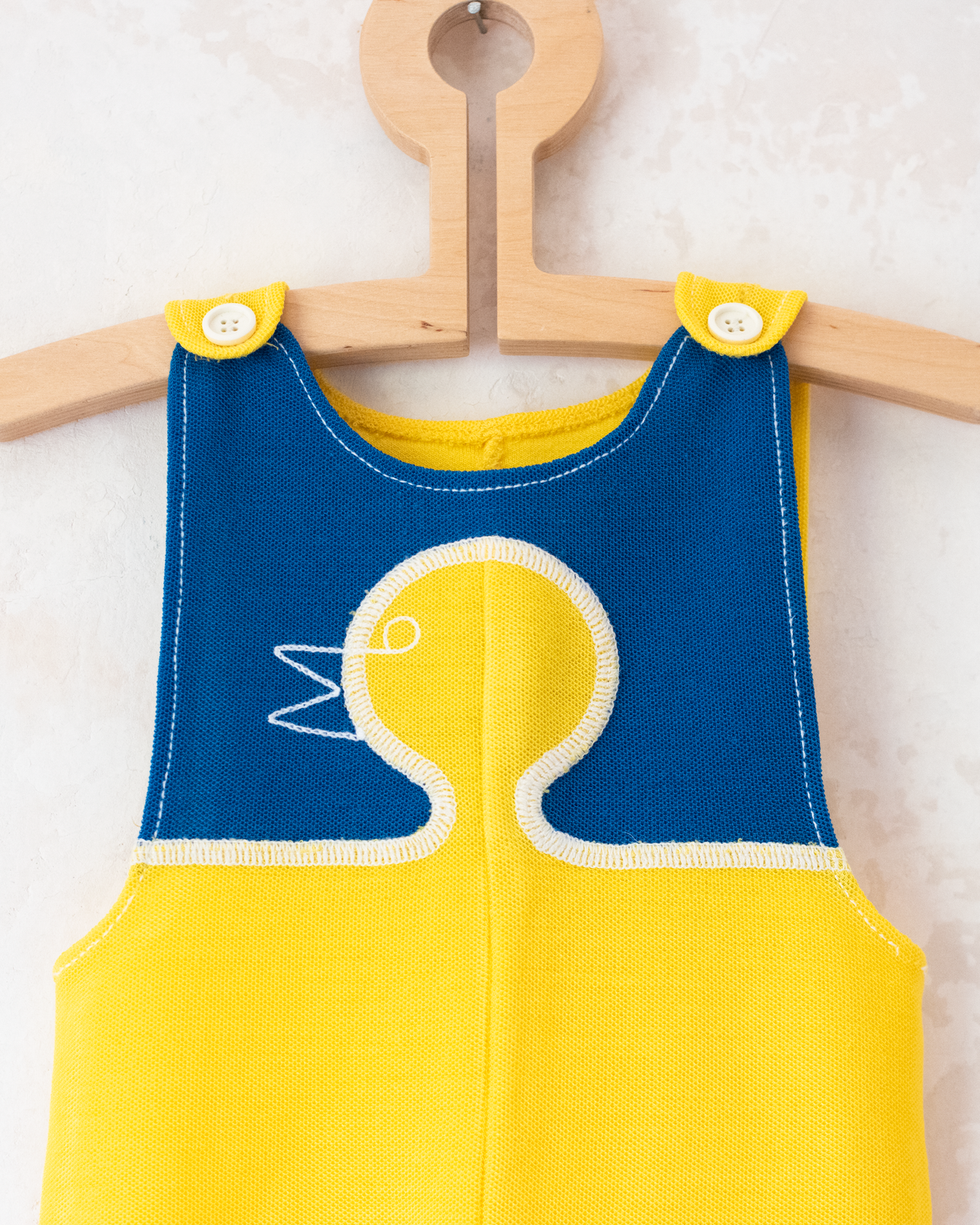 Yellow overalls with duck | French deadstock from the sixties | 12-18 months
