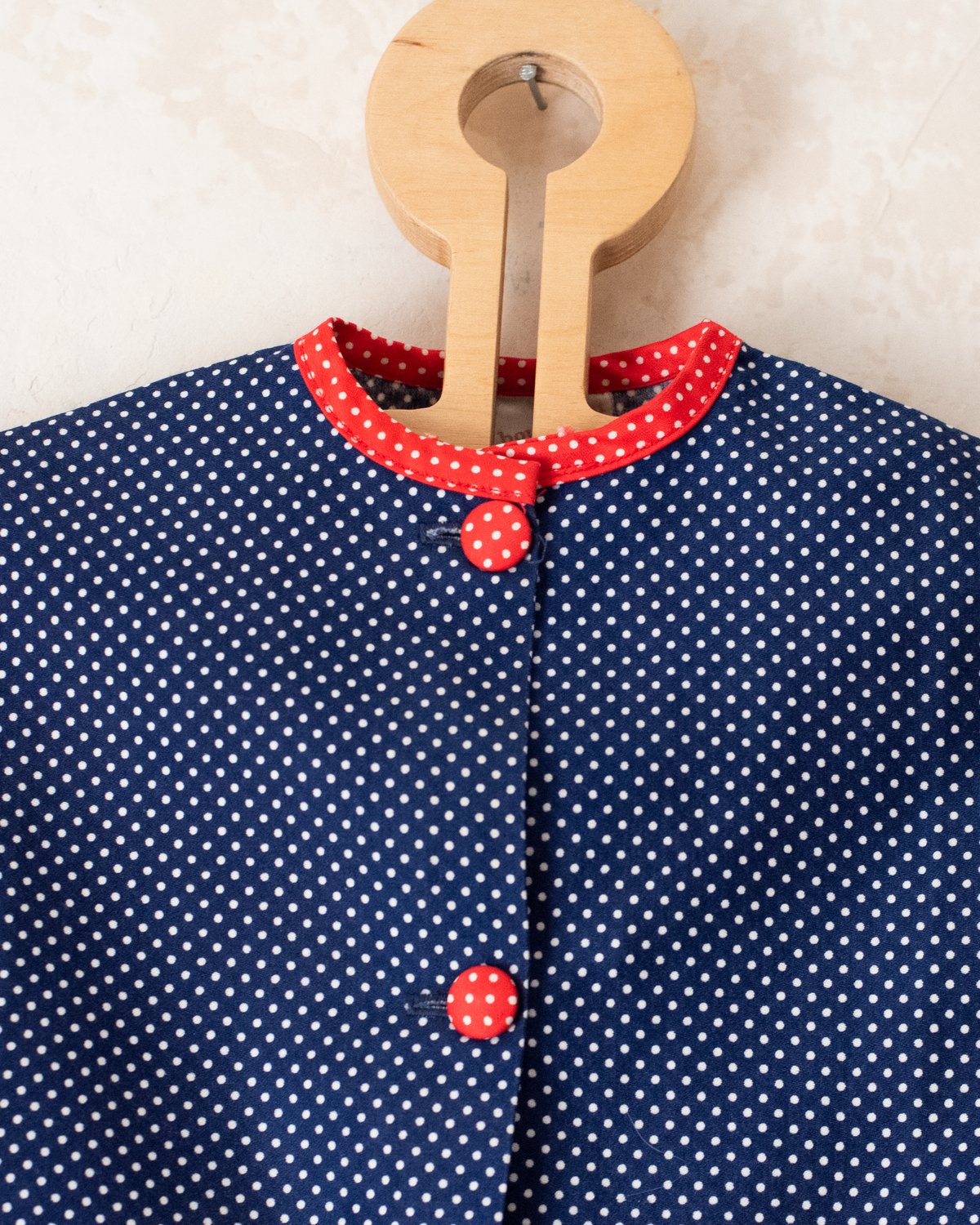 Dotted blue tunic with a bucket hat | 12-18 months
