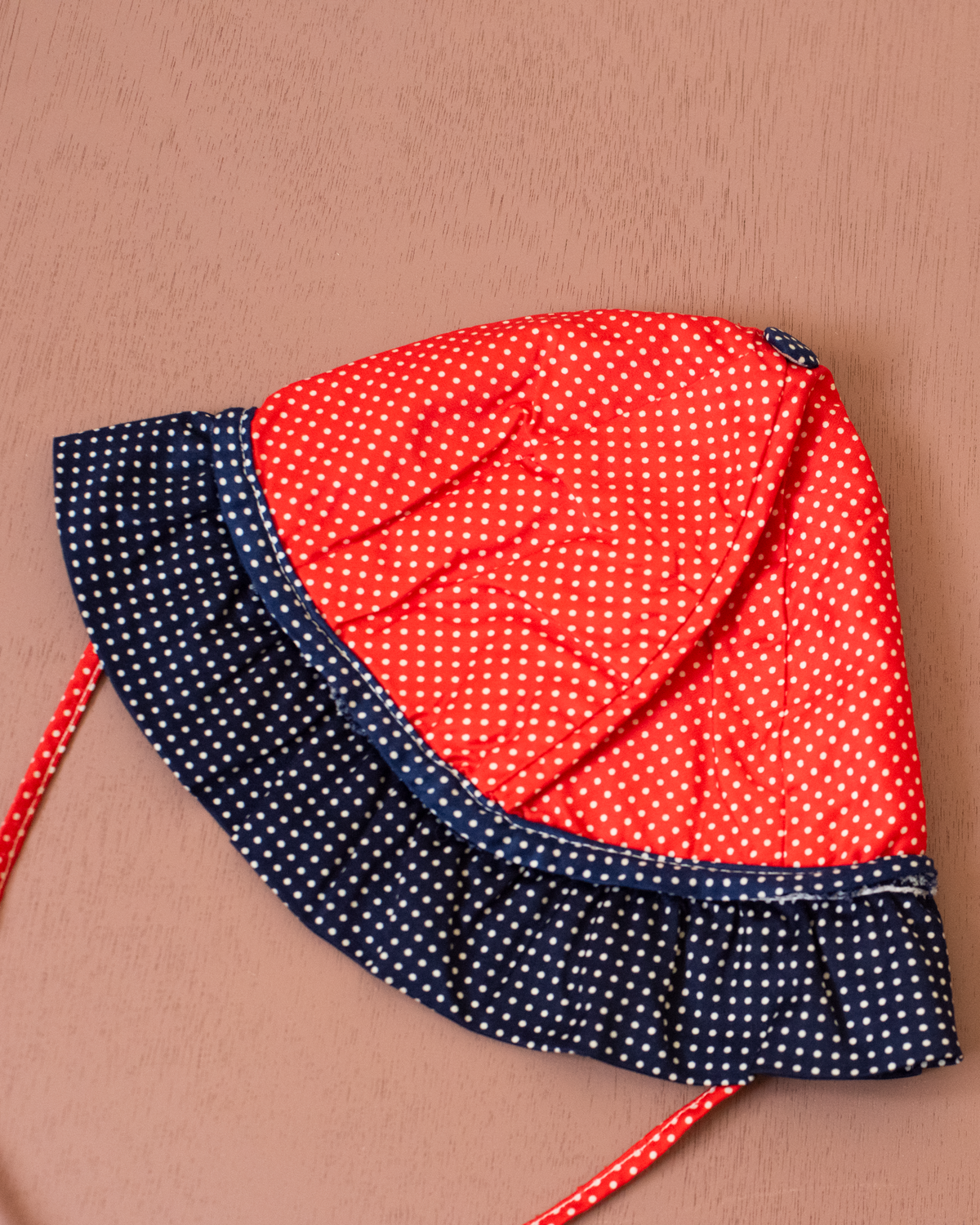 Dotted blue tunic with a bucket hat | 12-18 months