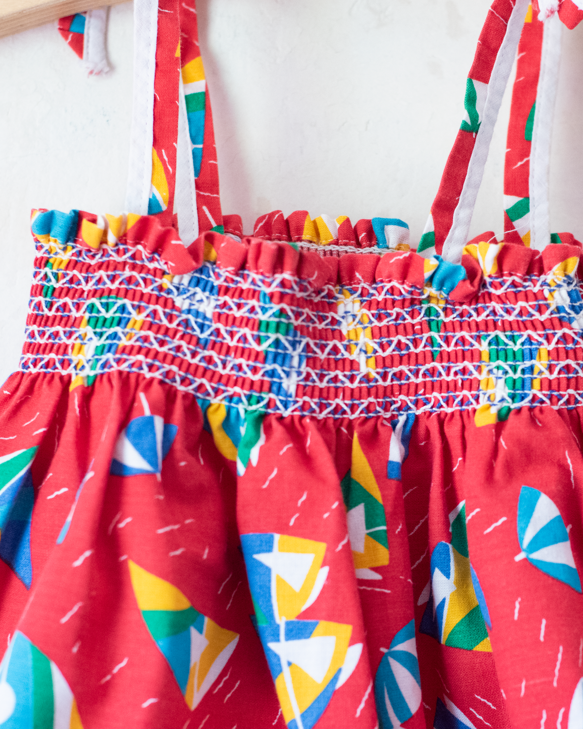 Summer dress with parasols and sailboats | 12-18 months