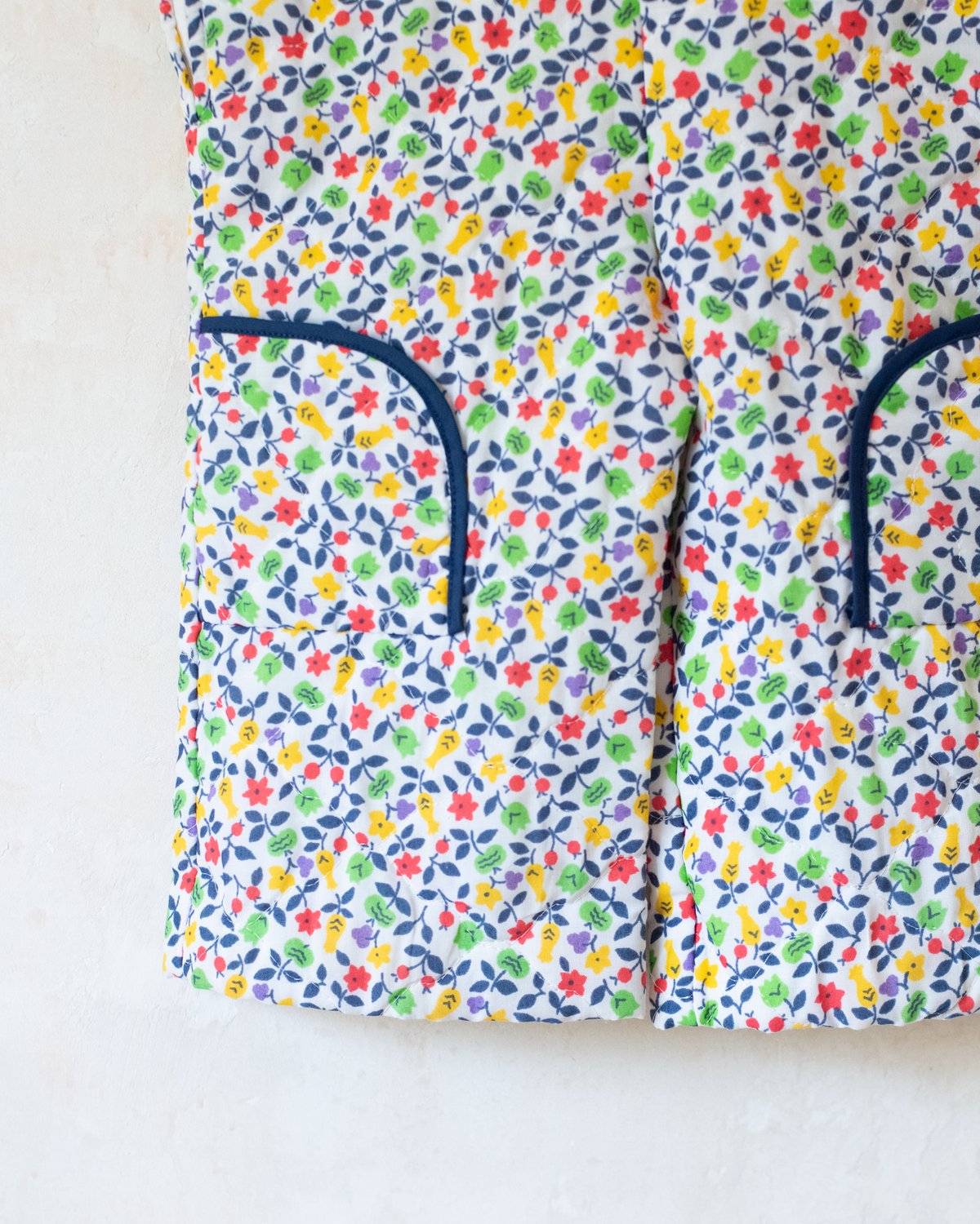 Floral Quilted Overalls | French Dead Stock | 6-9 Months