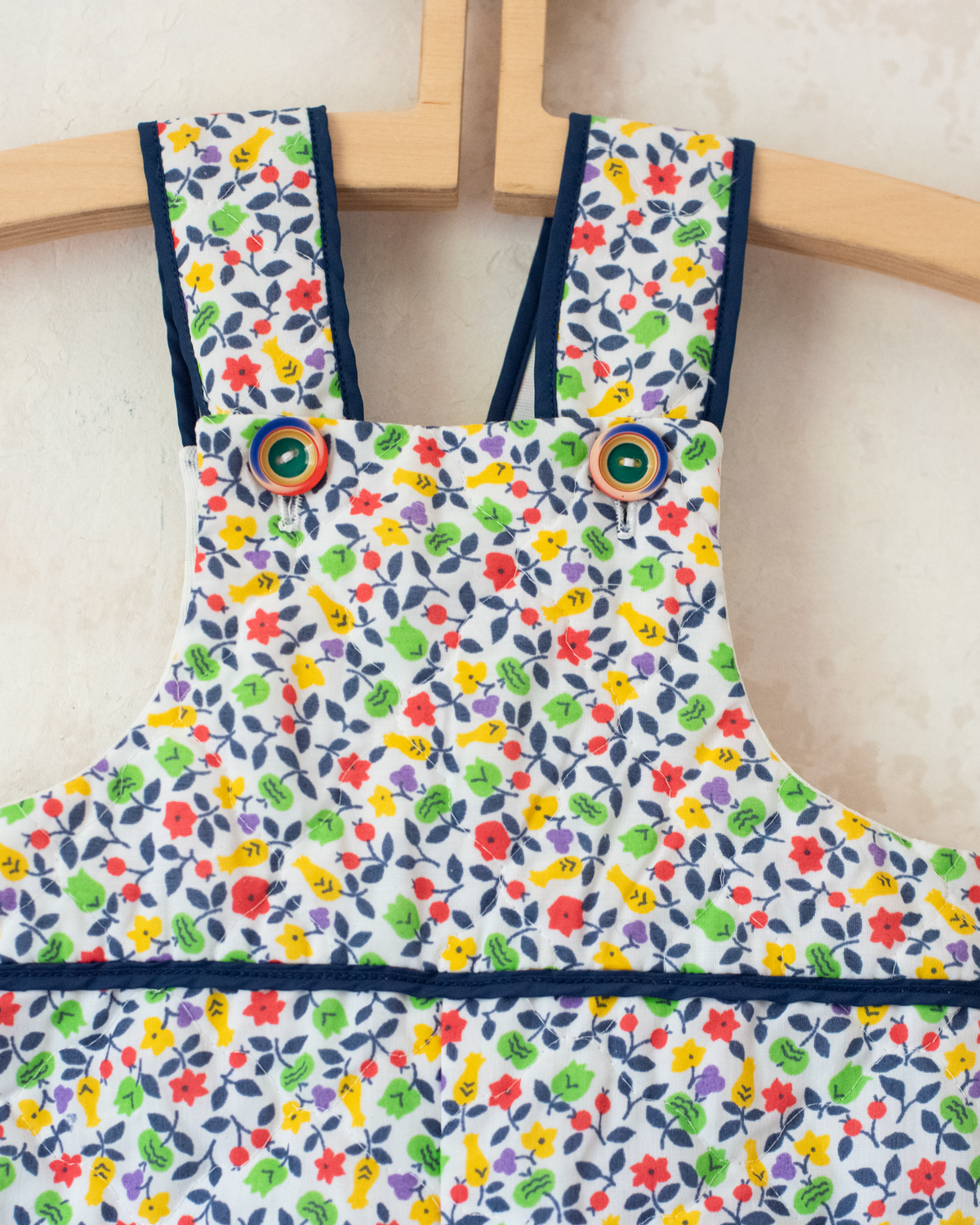 Floral Quilted Overalls | French Dead Stock | 6-9 Months
