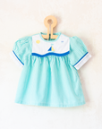 Striped dress with embroidered boat neck | Deadstock | 9-12 months