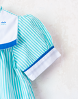 Striped dress with embroidered boat neck | Deadstock | 9-12 months