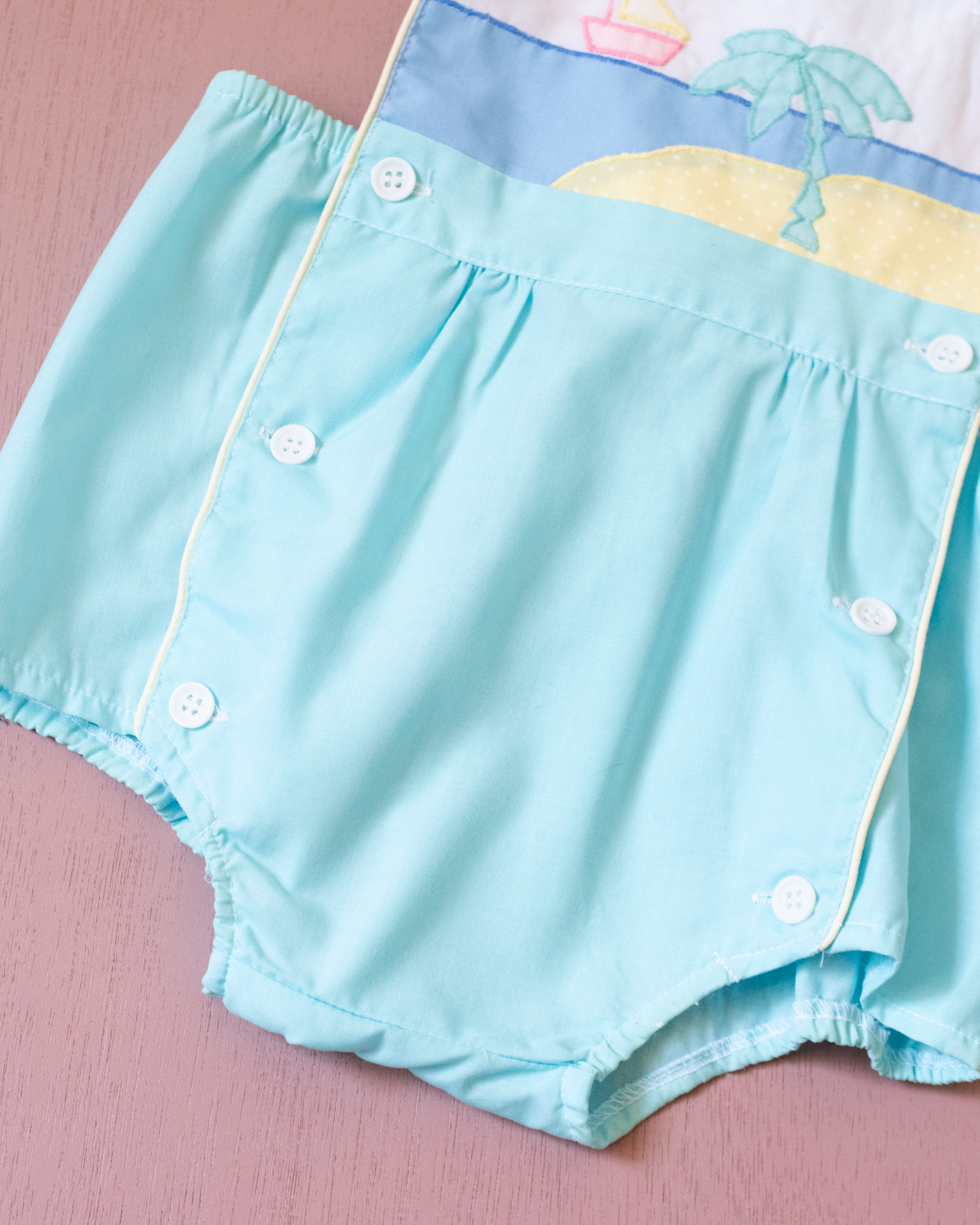 Summer Embroidered Blue Romper | 6-9 Months