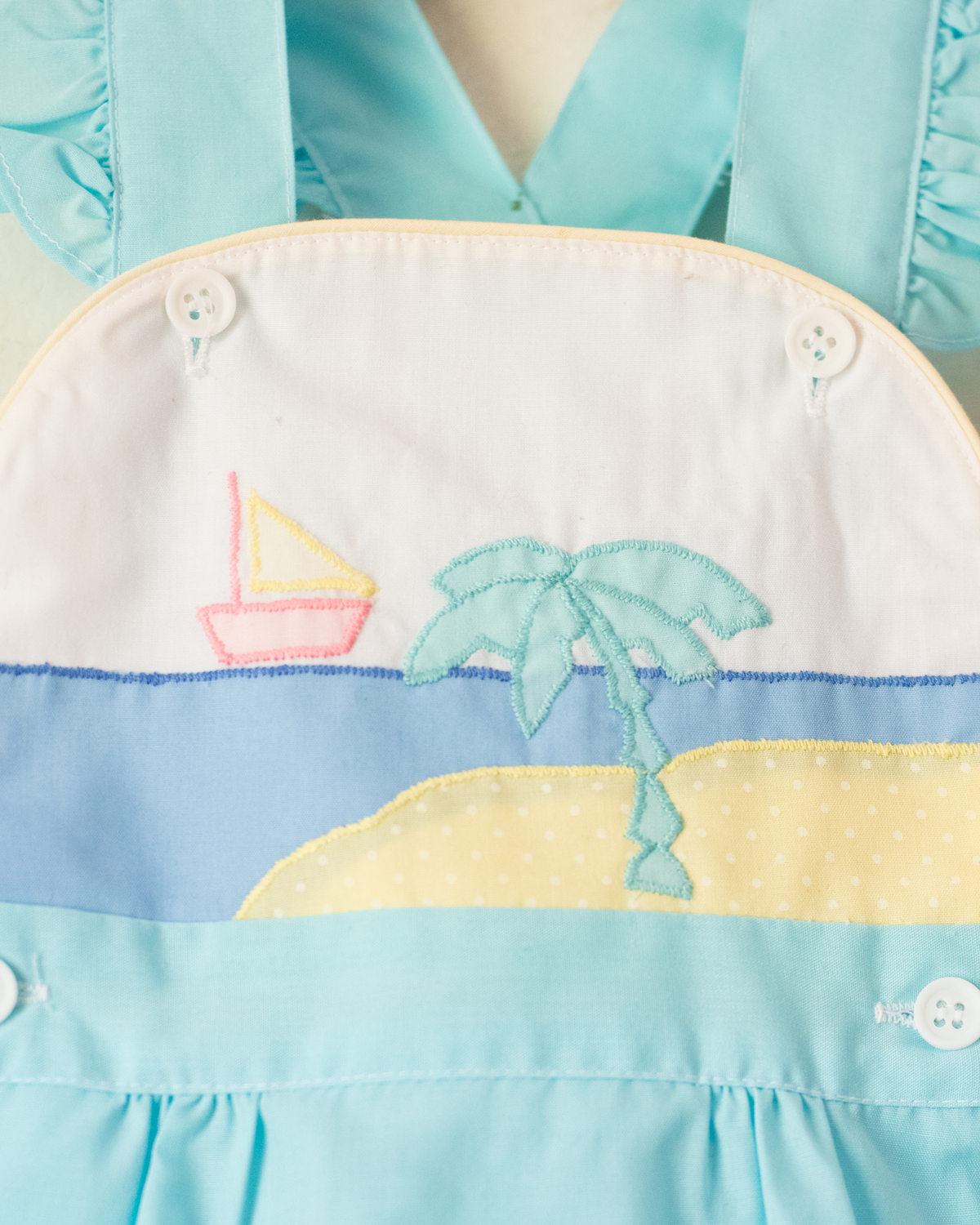 Summer Embroidered Blue Romper | 6-9 Months