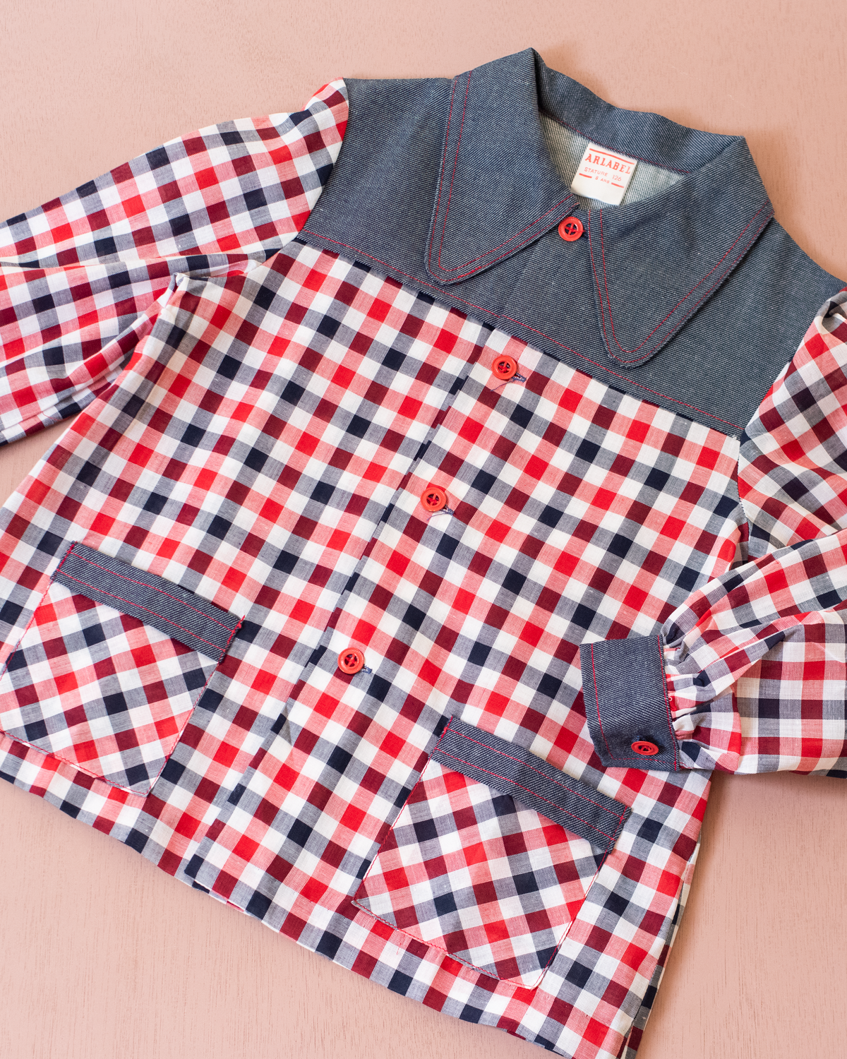 Plaid Button-Down Shirt | French Deadstock from the Seventies | 8-9 Years