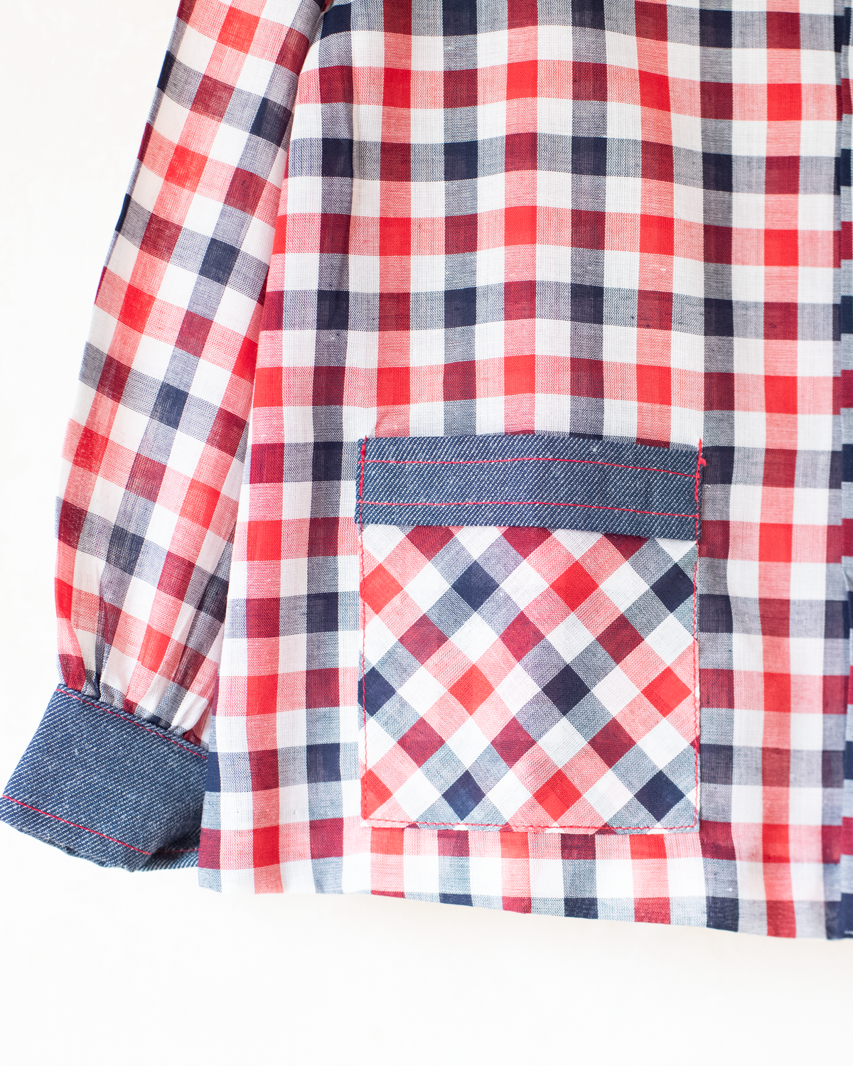 Plaid Button-Down Shirt | French Deadstock from the Seventies | 8-9 Years