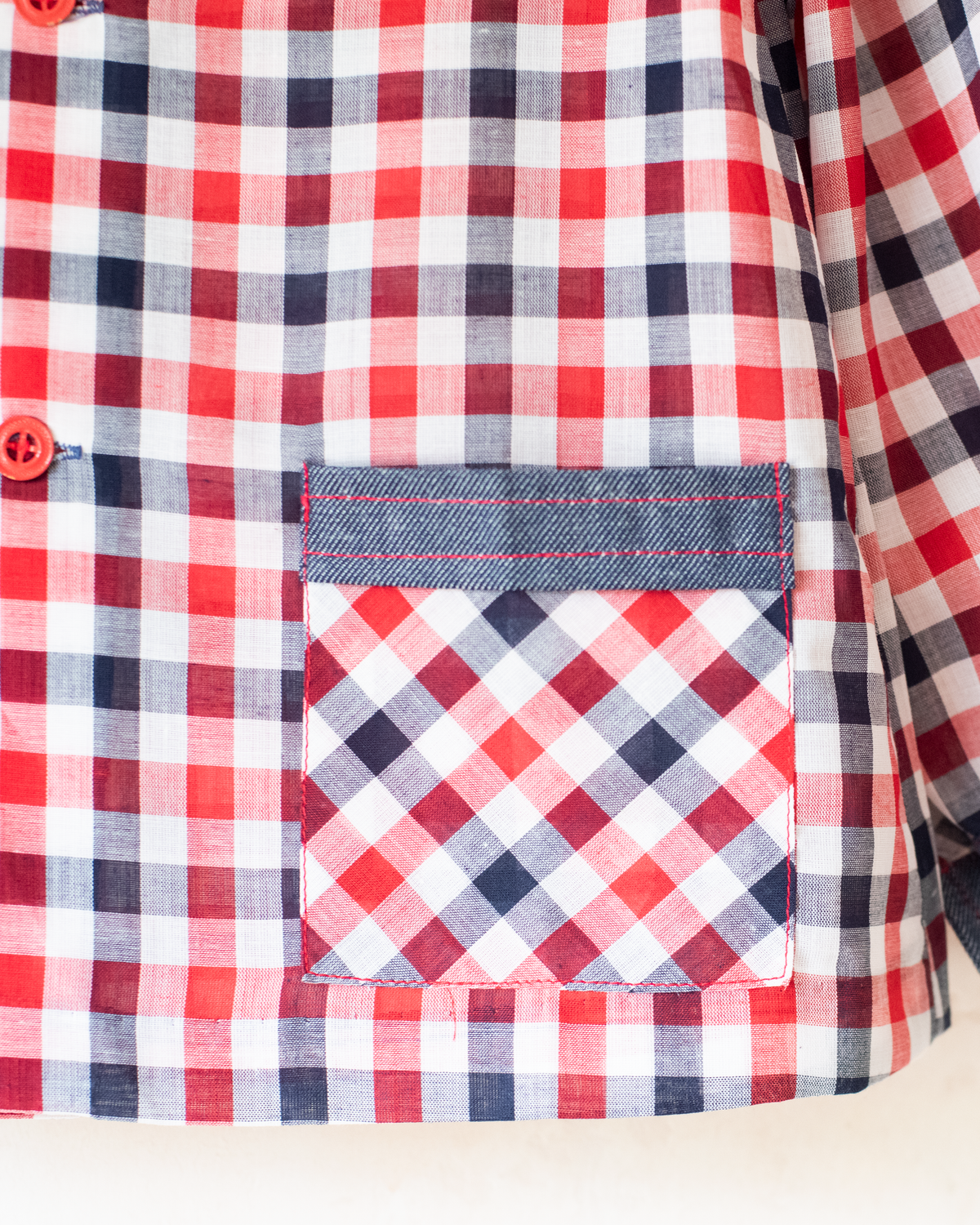Plaid Button-Down Shirt | French Deadstock from the Seventies | 8-9 Years