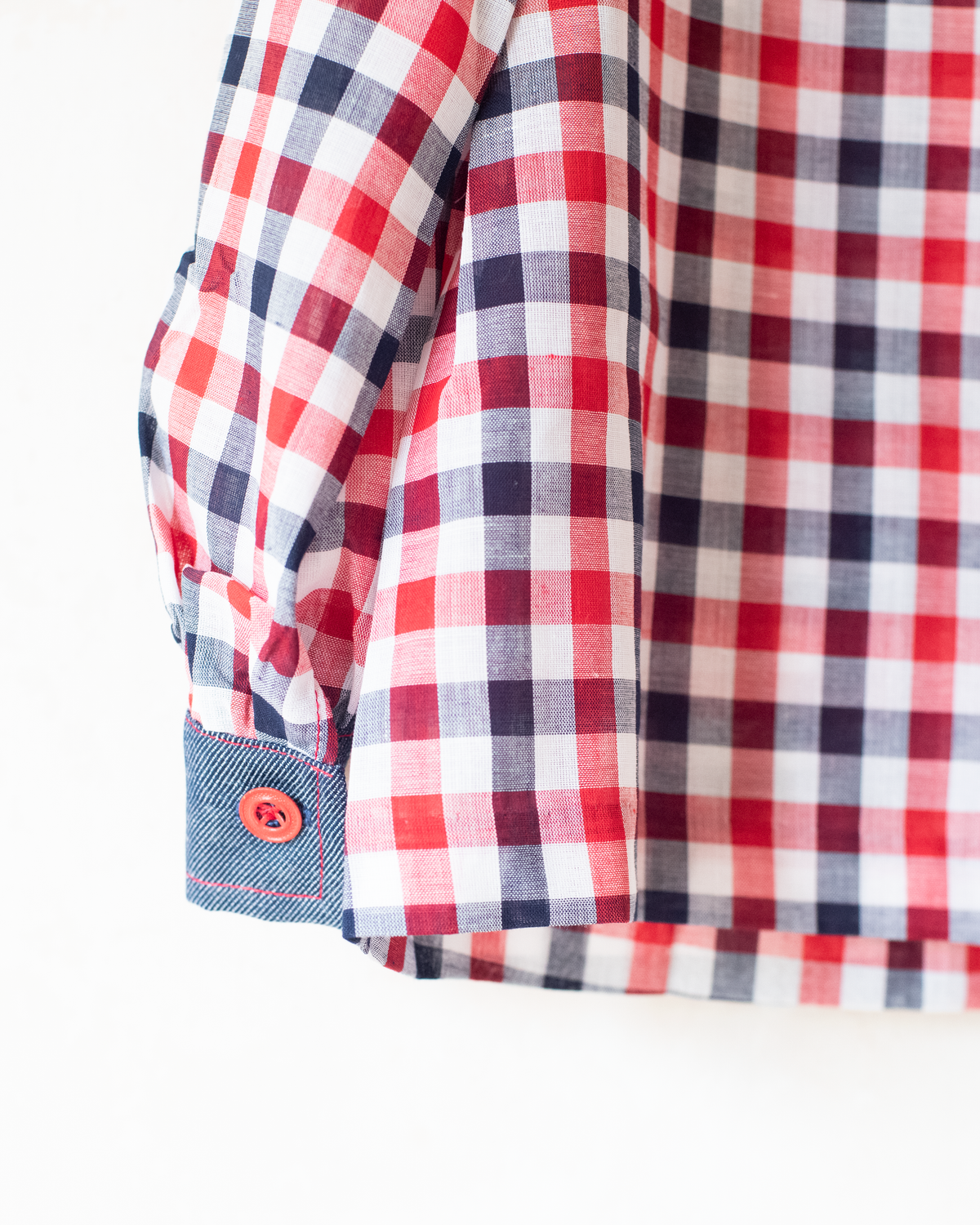 Plaid Button-Down Shirt | French Deadstock from the Seventies | 8-9 Years
