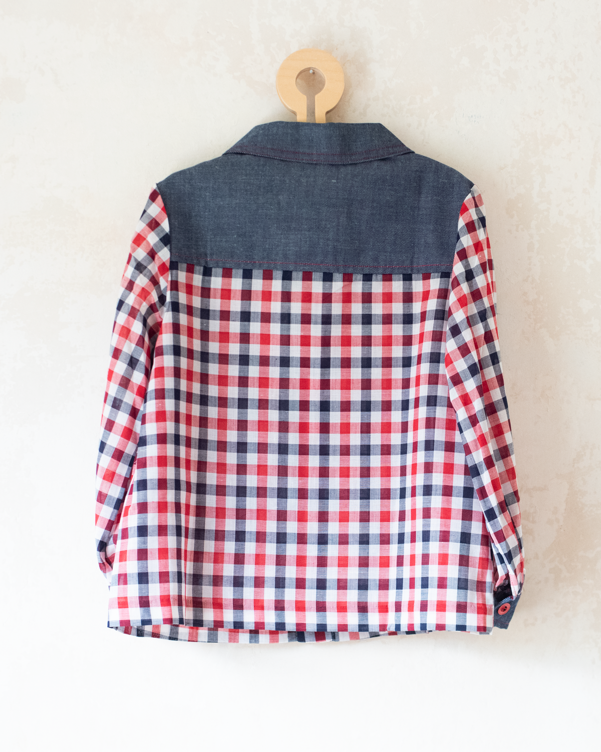 Plaid Button-Down Shirt | French Deadstock from the Seventies | 8-9 Years