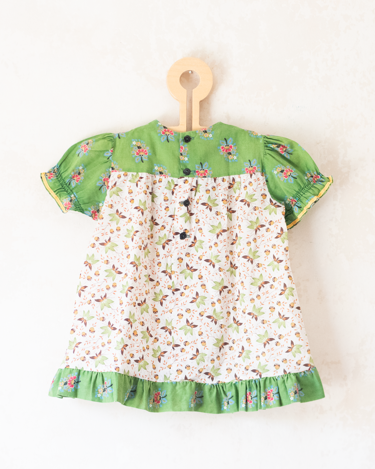 Green floral dress with acorns | 18-24 months