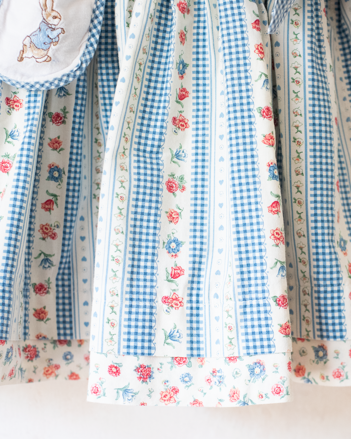 Floral dress with checks and bunny print | 2-3 years