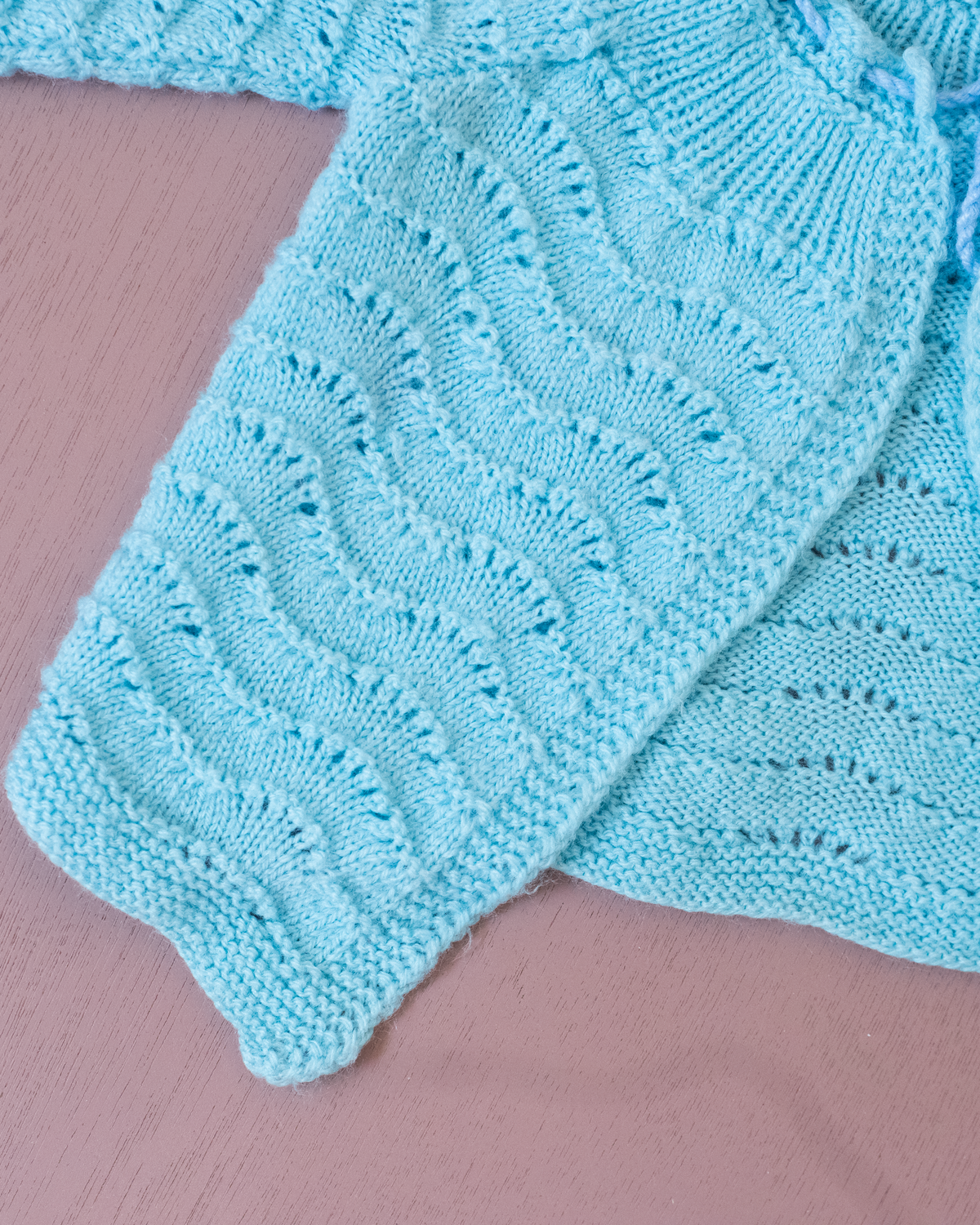 Light blue knitted wool top | 0-3 months