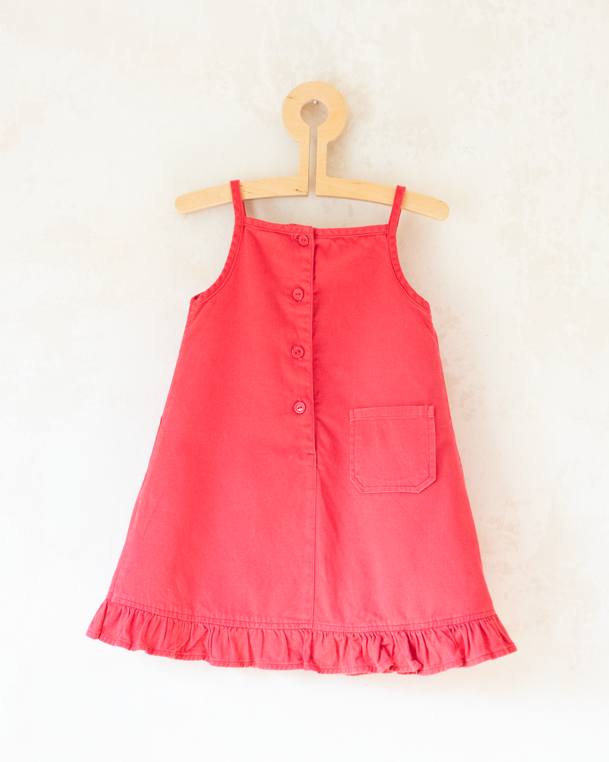 Red dress with embroideries of King Babar and butterflies | 2-3 years