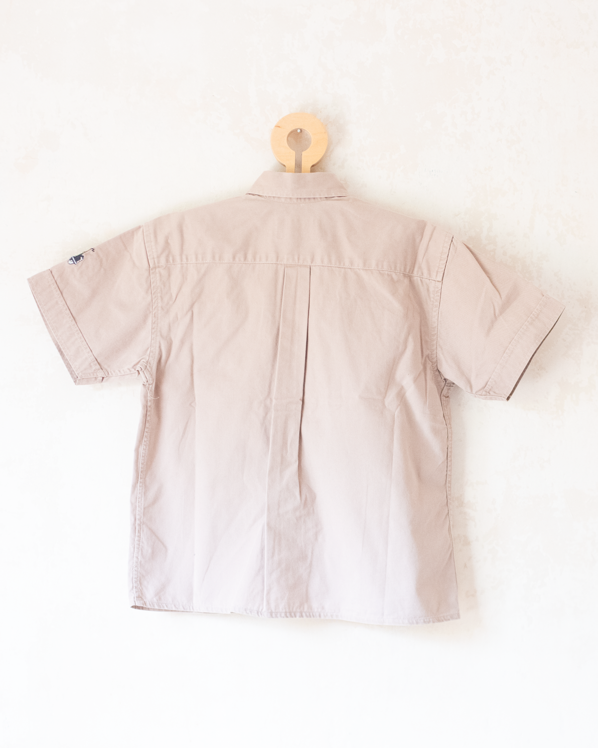 Khaki button-down shirt with Tintin embroidery | 6-7 years