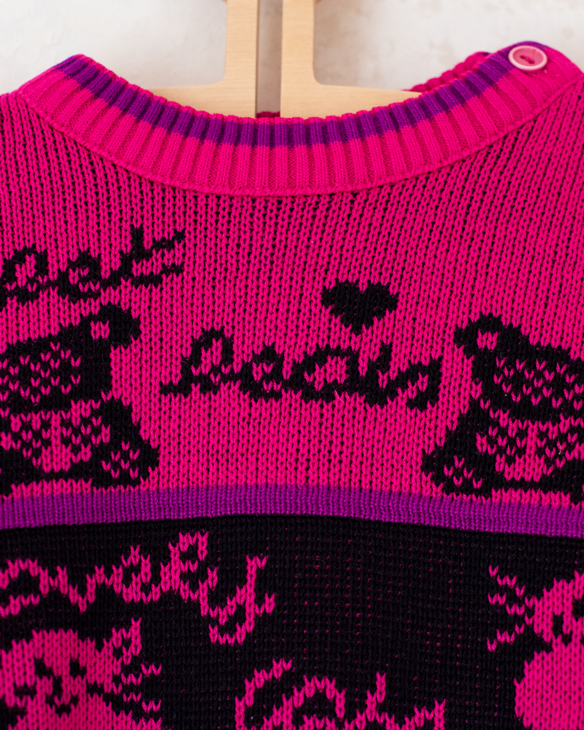 Pink 80s knit with animals | 18-24 months