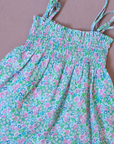 שמלה פרחונית עם כתפיות קשירה | 12-18 חודשים