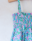 שמלה פרחונית עם כתפיות קשירה | 12-18 חודשים