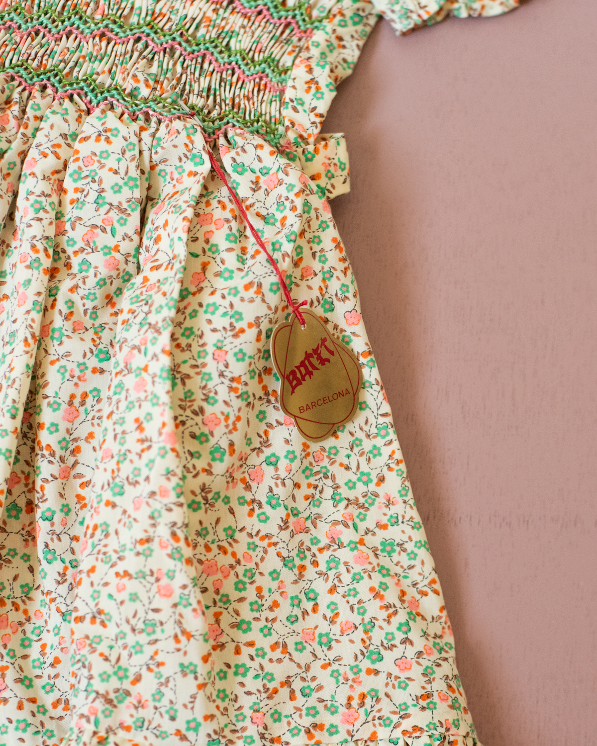 Yellow floral embroidered dress | Spanish dead stock | 9-12 months