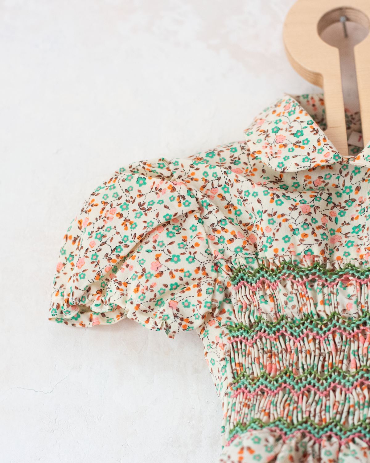 Yellow floral embroidered dress | Spanish dead stock | 9-12 months