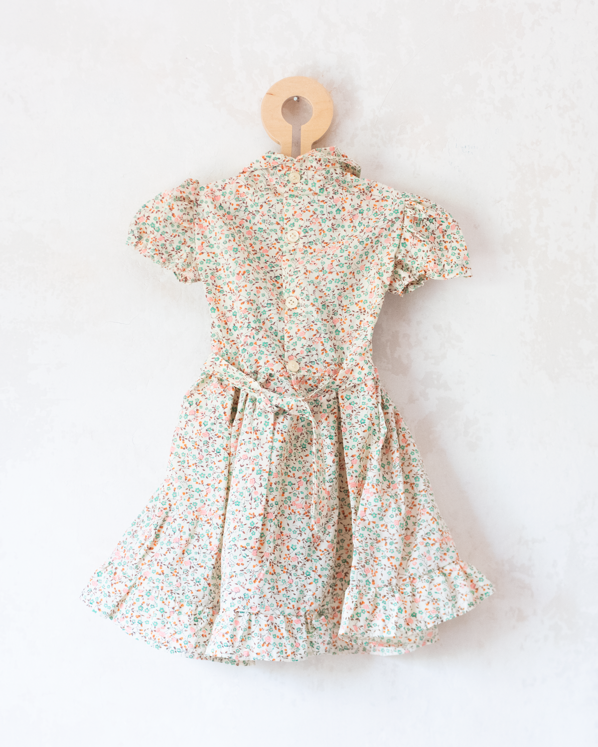 Yellow floral embroidered dress | Spanish dead stock | 9-12 months