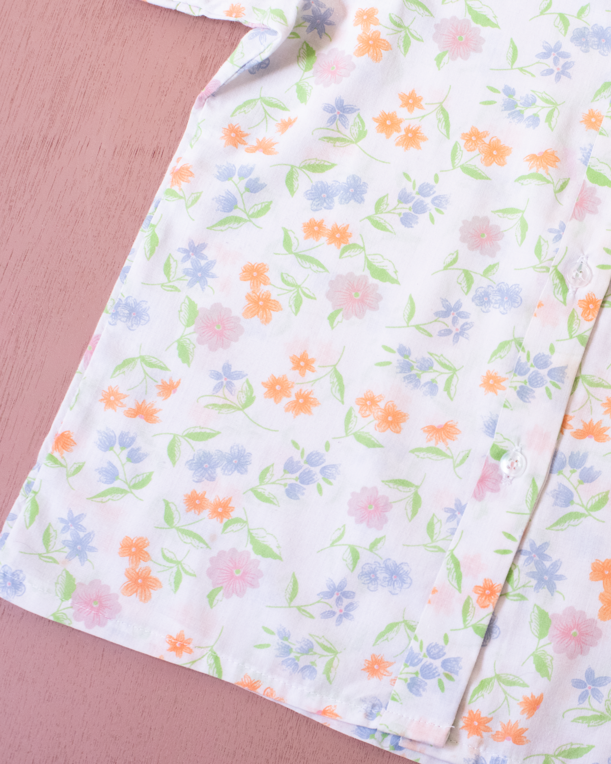 Floral button-down shirt with wide collar | 5-6 years