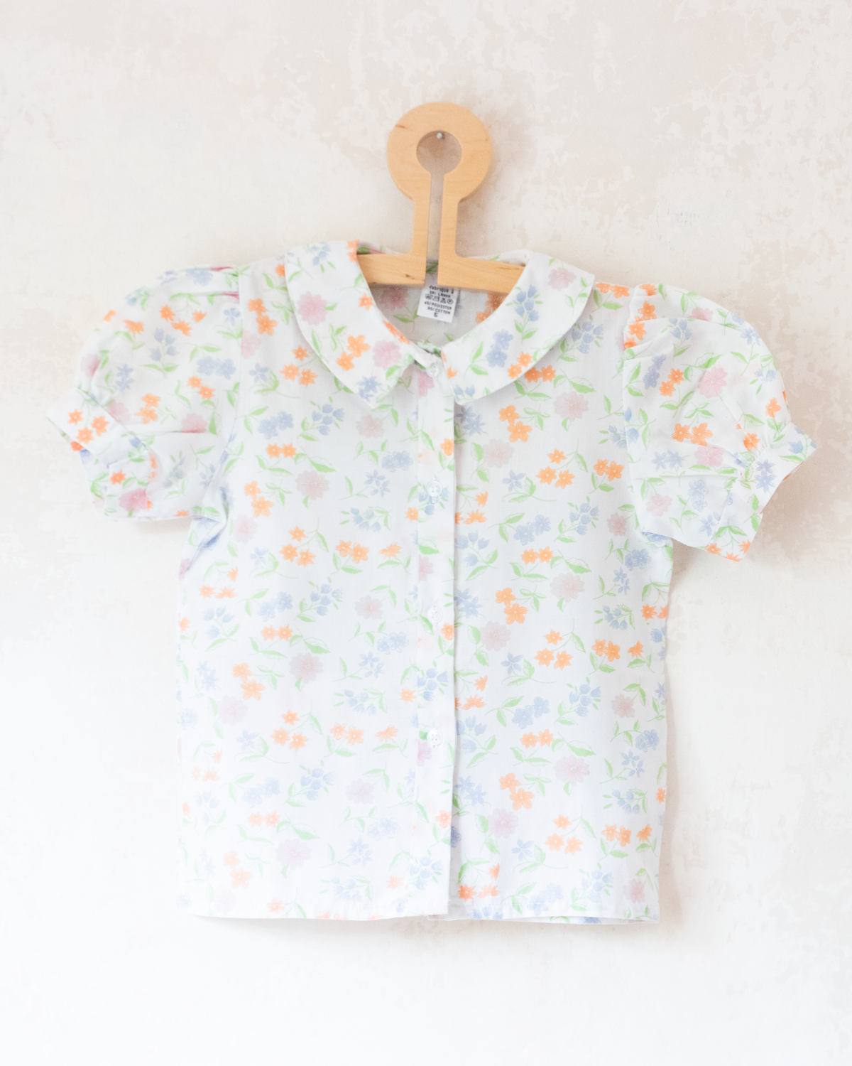Floral button-down shirt with wide collar | 5-6 years