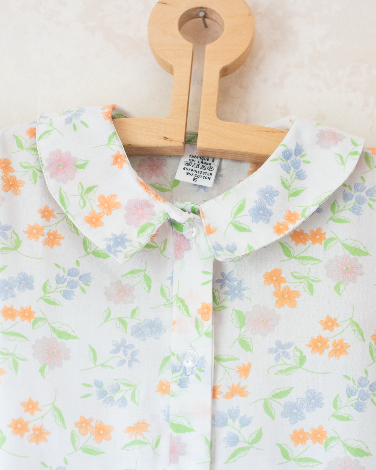 Floral button-down shirt with wide collar | 5-6 years