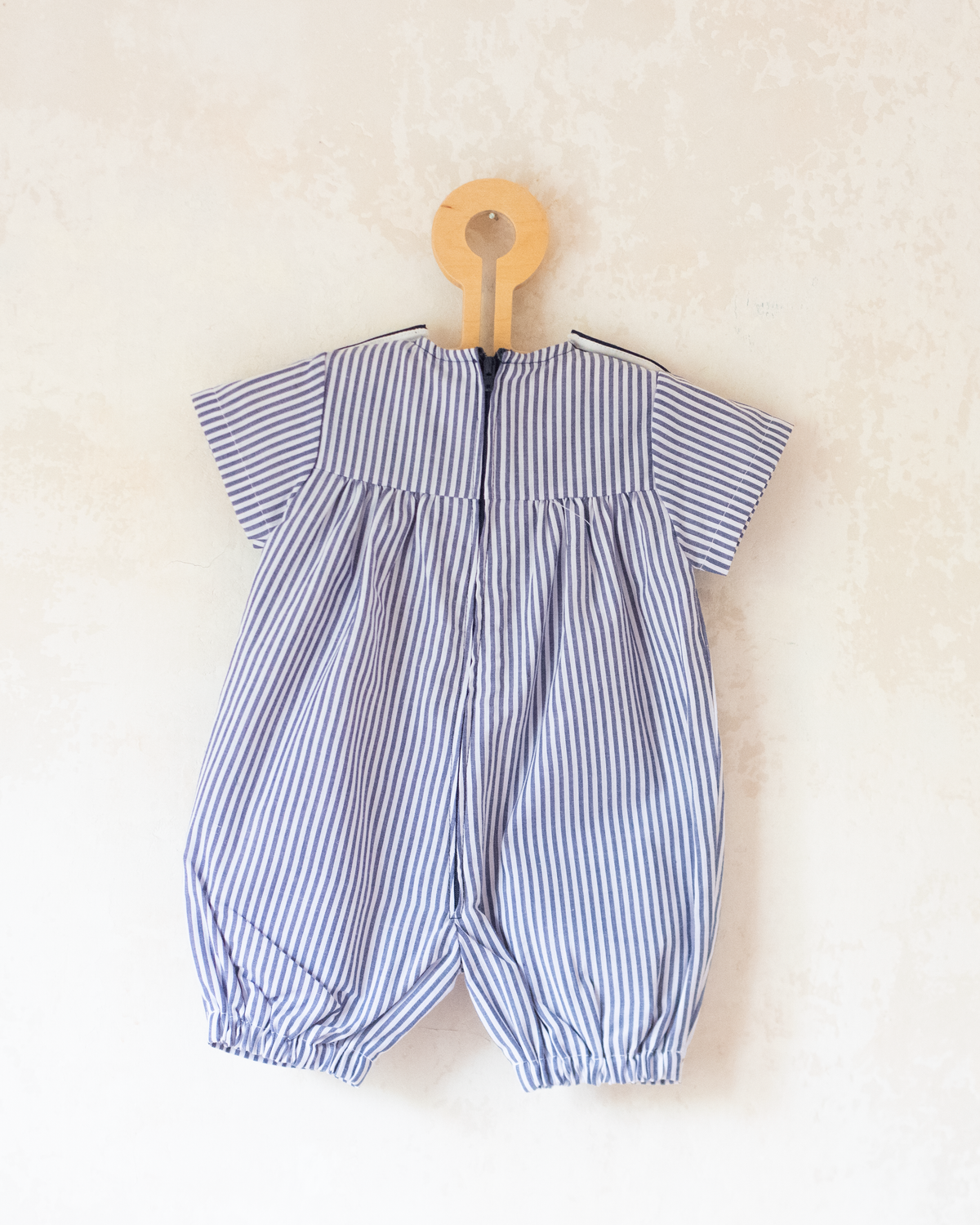 Sailor overalls with embroidered seagulls | French deadstock | 9-12 months